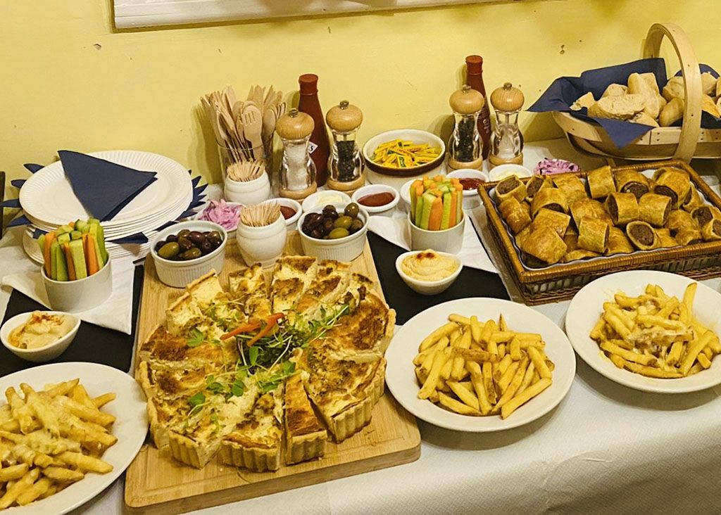 A buffet laid out for a private function