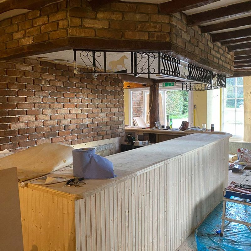 The new bar under construction