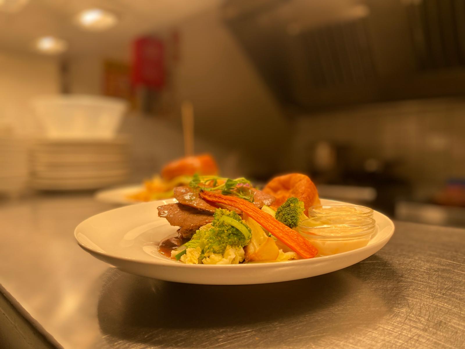 A roast dinner from the White Horse kitchen